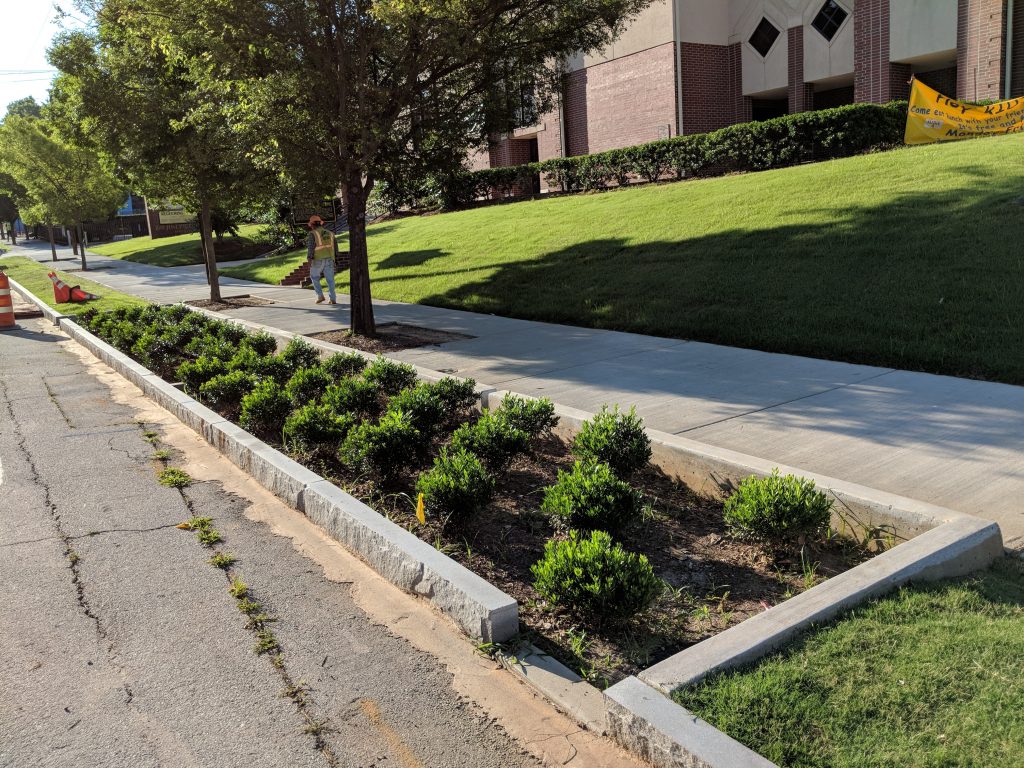 New planters along Boone Boulevard